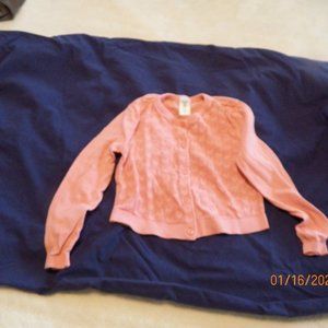 CARTER'S 5T  CARDIGAN PINK SWEATER WITH HEART SHAPE PATTERN ON FRONT